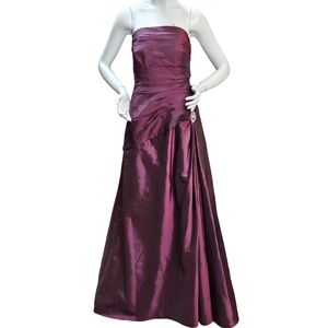 Jade By Jasmine Strapless Satin Gown Sz 14